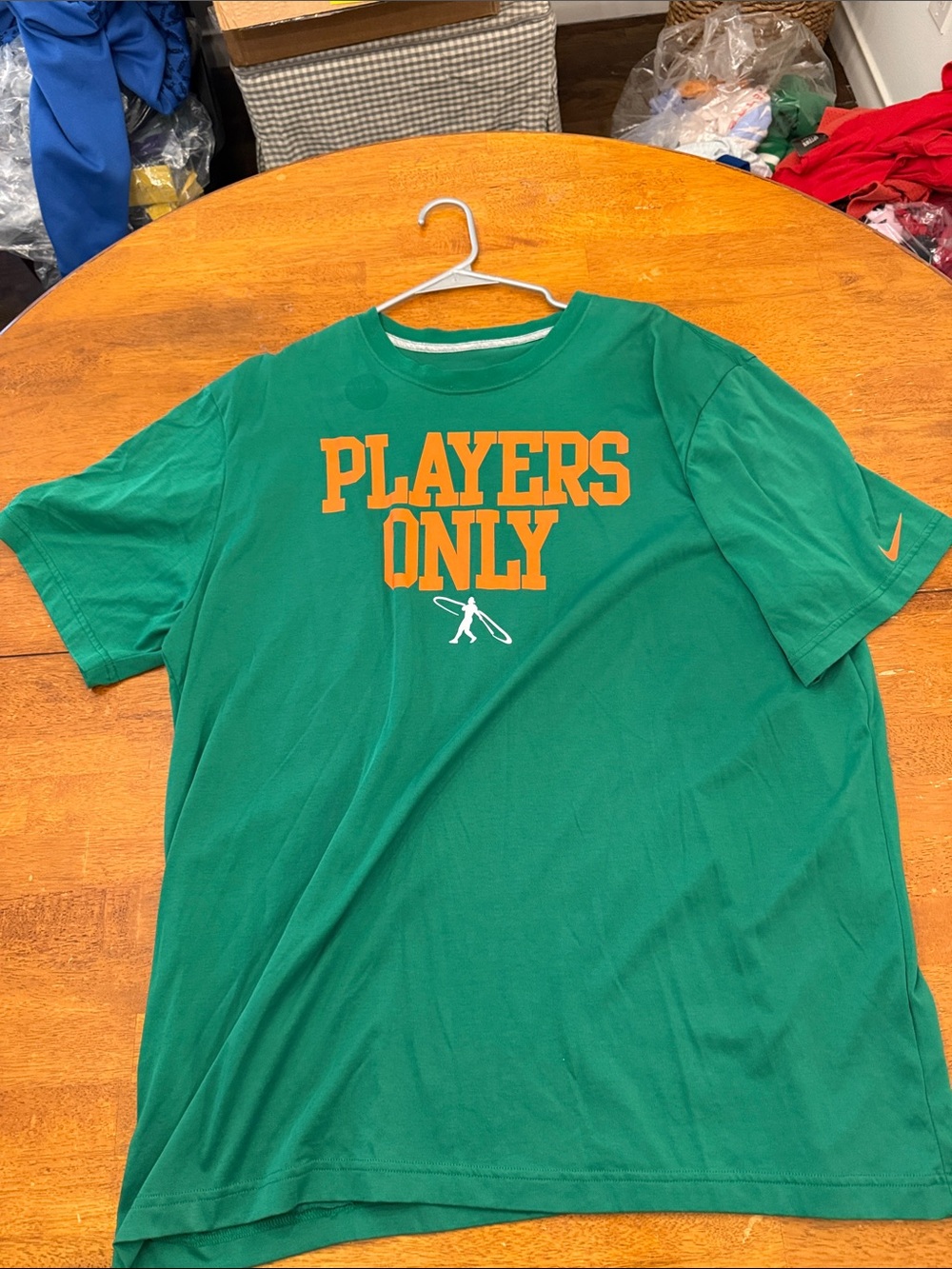 Nike Green 'Players Only' T-Shirt with Orange Lettering xxl